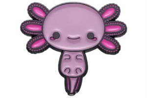 Axolotl Hexagon smaltované brož